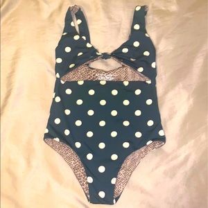 Girls Acacia Bahia Green Polka Dot One Piece Suit